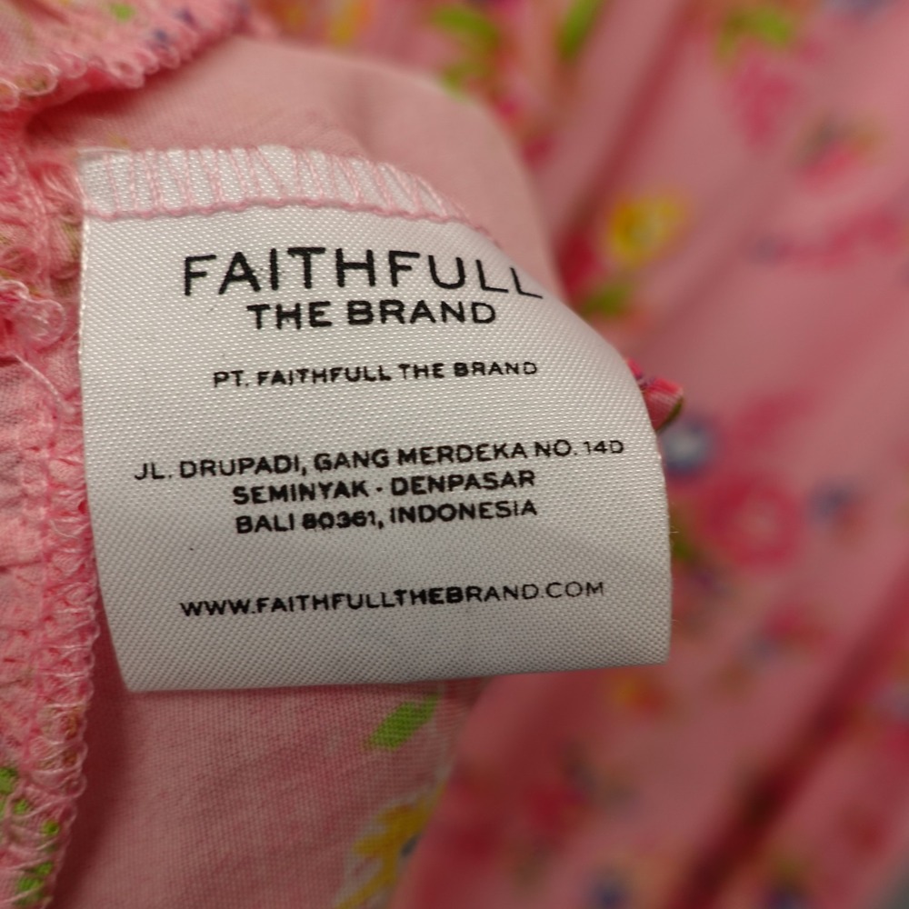 Pink Milkmaid Dress Women S Floral FAITHFULL THE BRAND Smocked Mini Cottage Boho - Picture 15 of 16